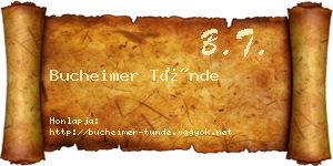 Bucheimer Tünde névjegykártya